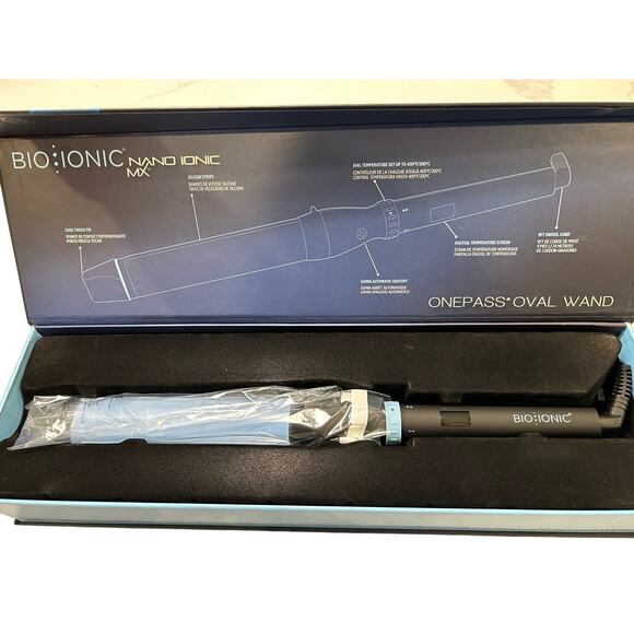 BIO IONIC OnePass Oval Wand, 1.25” Barrel, Moisturizing Heat Technology Beauty - Picture 7 of 9